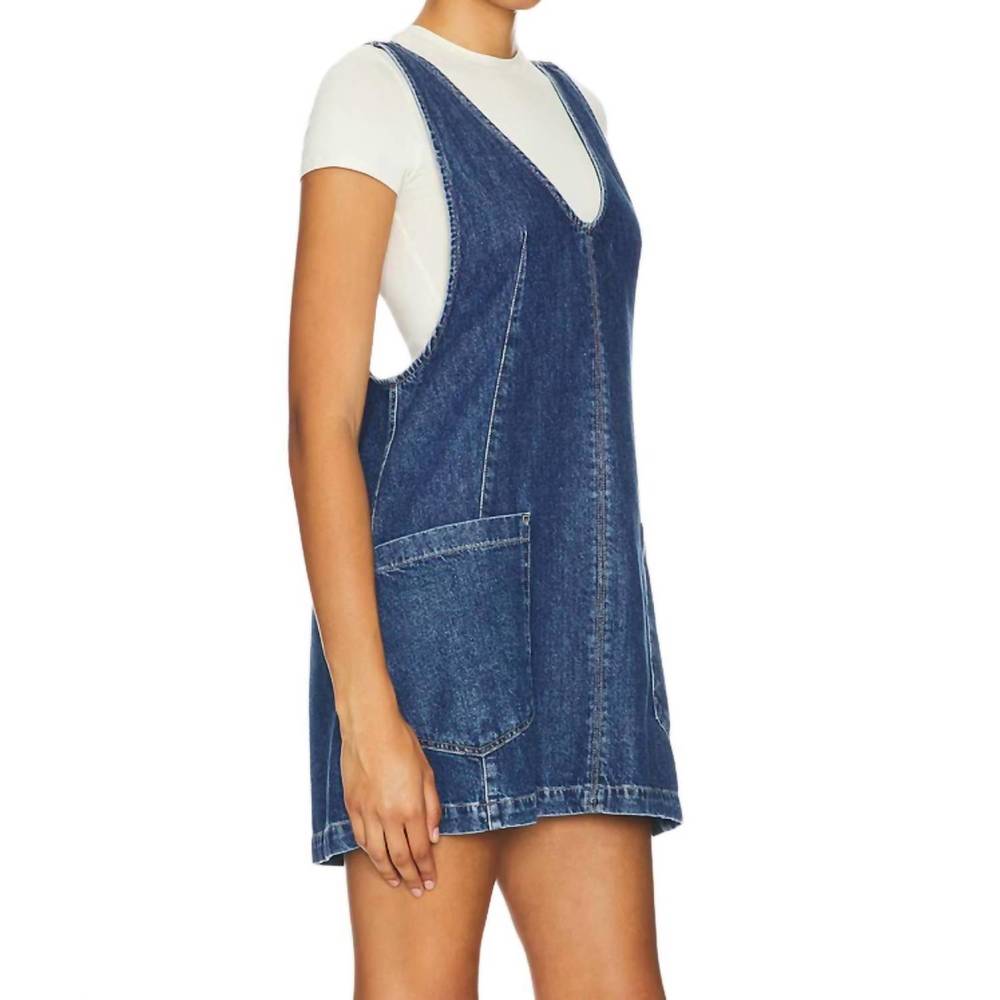 NEW FREE PEOPLE high roller skirtall in sapphire blue - Picture 2 of 4